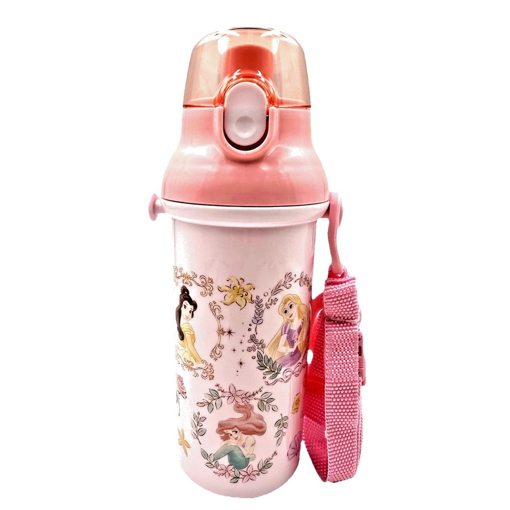 Disney Princess Pink Water Bottle with Strap 16 oz Japan‎ Exclusive BPA Free